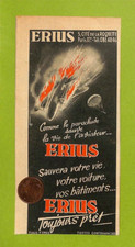 PARIS (XI°) ERIUS / FIRE EXTINGUISHERS / FIREFIGHTERS / ADVERTISING 1951