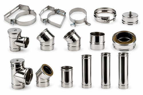 Tuyau poele inox 350mm - inox, 80-350mm
