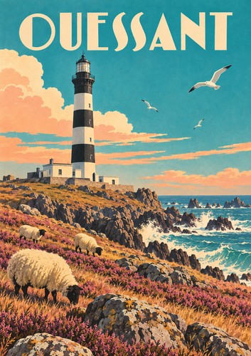 Affiche ouessant bretagne - ouessant,