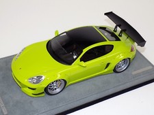 1/18 Modèles AB Porsche Cayman Rocket Bunny Vert Sur Base Alcantara B