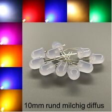 10mm LEDs Milky Diffuse All Colors incl. Resistance Light Emitting Diodes LED 10mm