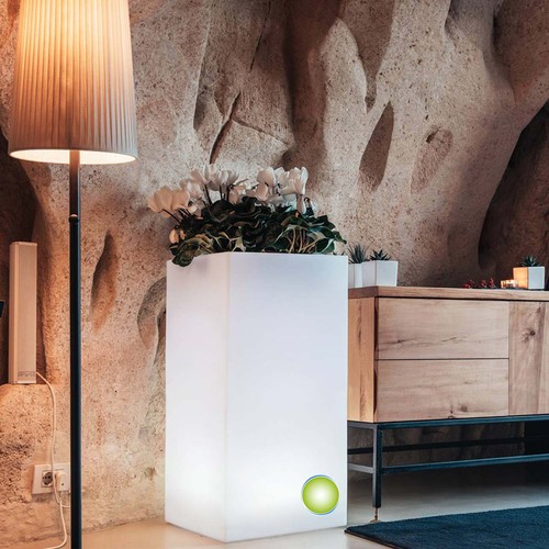 Pot fleurs cube hauteur - pot,