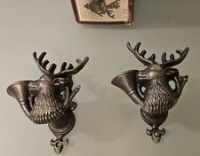  2 patères Cerfs  porte Fusils anciens Vers 1960 Neufs En Boîte. Made In Spain.
