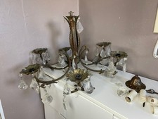 Antique Bronze Chandelier with Ceiling Tassels 6 Arms Art Deco