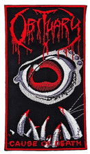 OBITUARY CAUSE OF DEATH SQUARE BORDER EMBROIDERED PATCH