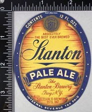 Stanton Pale Ale IRTP 12 oz Label - NEW YORK