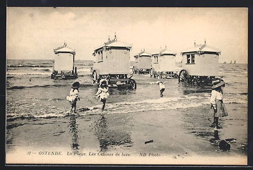 Cpa ostende plage les - cpa,