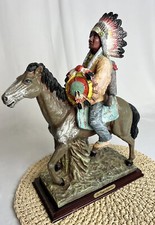 Pretty Sculpture Figure Indian Horse Antique Collection Indian Rider
