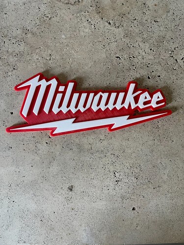 Logo milwaukee rouge blanc - 3d,