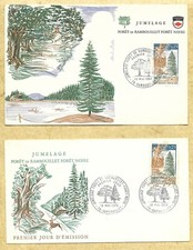 78 - 1968 twinning Rambouillet-Forêt Noire - lot 1 CPM & 1 envelope day 1  