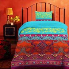 Parure de lit bohème, 2 pièces, 135 x 200 cm, style bohème, indien, renforcé,...