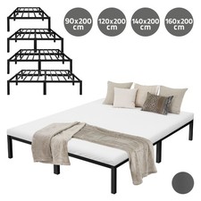 Lit métallique acier cadre simple ou double chambre à coucher avec/sans matelas