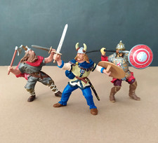 PAPO LOT OF 3 TOY FIGURES (TWO VIKING WARRIORS AND ONE MONGOL KNIGHT)