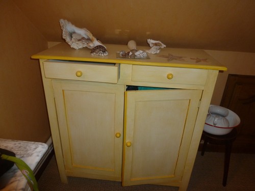 Buffet vintage bois peint - vintage,