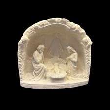 Vintage Chalkware Nativity Scene Creche Holy Family Grotto 1930s–50s Christmas