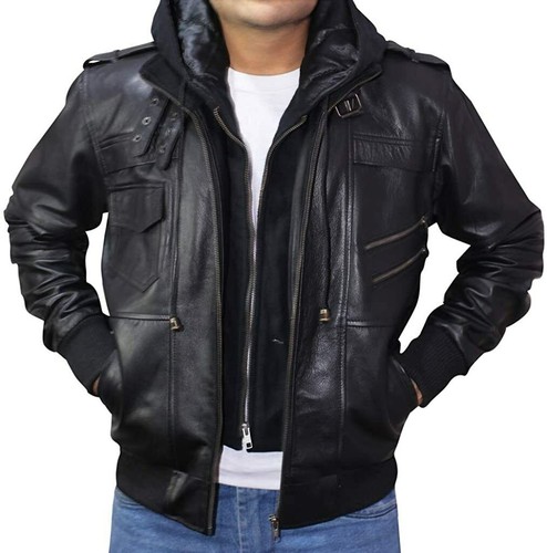 Blouson bombardier cuir - en,