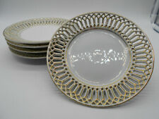 5 ASSIETTES BLANCHE & OR EN