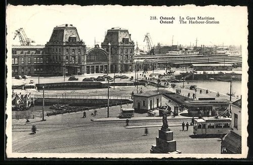 Carte postale ostende gare - carte,