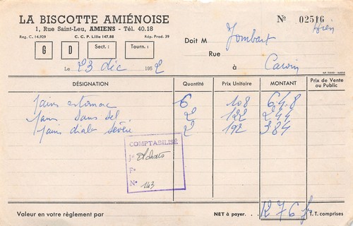 1952 biscotte amienoise a - 1952, la