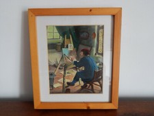 OLD PAINTING oil on canvas artist painter signed dated WALLERAND MARC 1972