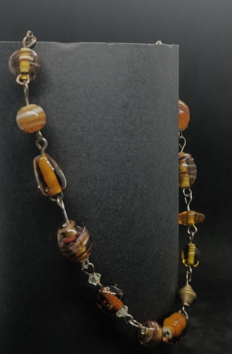 Ancien collier vintage comptes - collier,