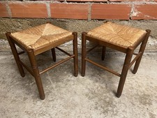 Paire Tabouret Ancien Bois +
