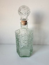 carafe bouteille whisky bourbon calvados verre cristallerie hexagonal vintage