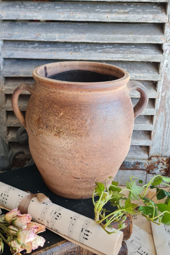 Ancien pot gres beige - pot,