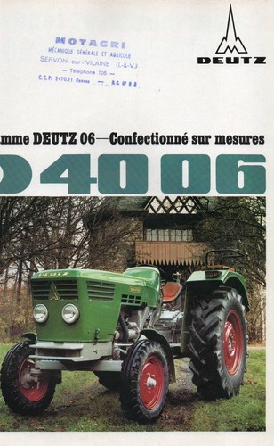 Publicite tracteurs deutz - publicite, d