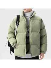 Blouson D'Aviateur Duvet Sintetique Mode Homme Vert Clair Poches 11310