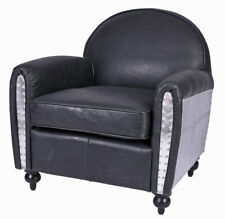 Fauteuil en Cuir Rétro Avion Design Fauteuil de Club Antique Cocktail Fauteuil
