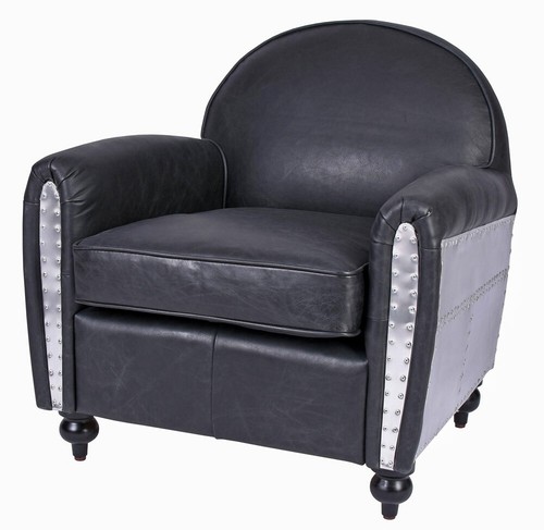 Fauteuil cuir rétro - cuir,