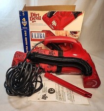 Dirt Devil Ultra~Royal Red Electric Handheld Vacuum Cleaner w/Wand & bag-OG Box