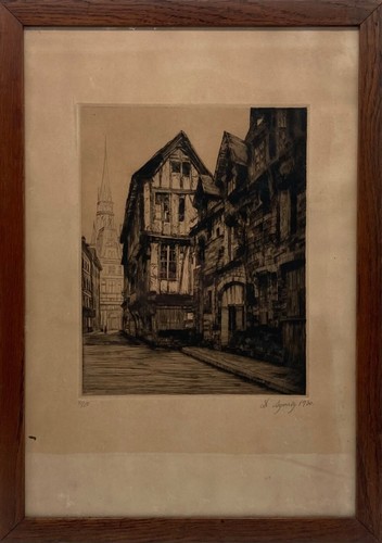 Gravure eau forte vieux - gravure,