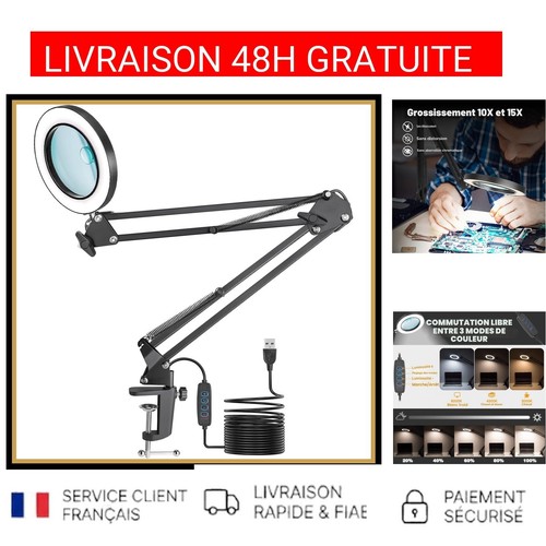 Lampe loupe bureau - lampe, 10x