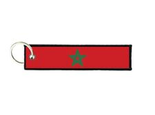 Port keys key men's women's fabric embroidery prints Moroccan flag