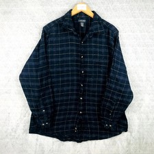 Cherokee Chemise Homme XL Bleu Carreaux Flanelle Manches Longues Poche Poitrine