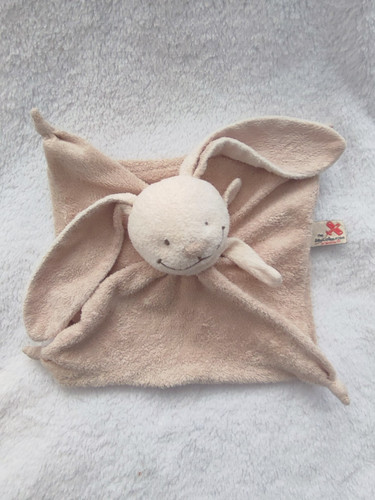 Doudou plat lapin beige ecru - doudou,