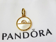 charm Pandora lever de soleil zircon ancre et métal doré poinçon ALE met*