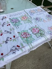 3 Rideaux Brodés Main Couleur