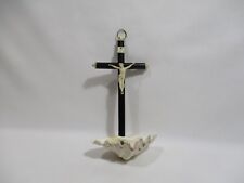 ANTIQUE CRUCIFIX BENIGN CROSS SHELL CHRIST IN BONE CHRISTIANISM RELIGIOUS