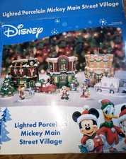 Disney 2004 Brass Key Lighted Mickey Main Street Christmas Village IOB READ
