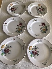STRASBOURG 6 ANCIENNES ASSIETTES PLATES DÉCOR FLEURI DÉBUT XX