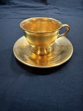 Vintage Pickard Gold Encrusted Rose Daisy 669 Tea Cup and Saucer