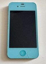 Apple iPhone 4S Bleu Ancien avec Coque à Bulles - Pour pieces Détachées
