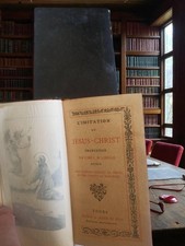 Ancien livre religieux L'Imitation de Jésus-Christ vintage avec fourreau d'origi