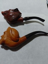 Pair of Boar Head and Sailor Head Pipe Never Used