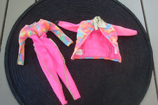 vetement poupée barbie  #7511 ensemble ski fun combinaison et veste vintage