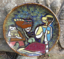 MELIOR Pottery San Marin Flat 28.5cm Diameter Carnival Stylized 28.5cm 1960