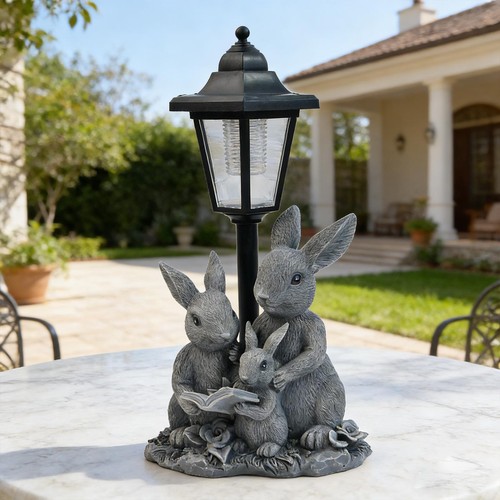 Statue solaire lapin pour